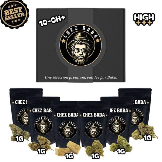LA BABA BOX 10 - OH+ (HIGH+++) - Chez Baba10 - OH - HHC+Chez - baba.frBABA BOX DÉCOUVERTELA BABA BOX 10 - OH+ (HIGH+++) - Chez Baba