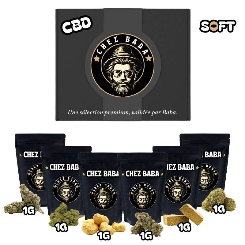LA BABA BOX CBD SOFT - Chez Baba10 - OH - HHC+Chez - baba.frBABA BOX DÉCOUVERTELA BABA BOX CBD SOFT - Chez Baba
