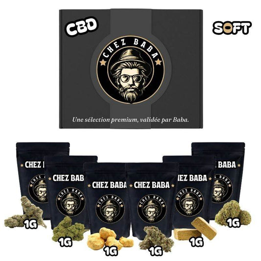 LA BABA BOX CBD SOFT - Chez Baba10 - OH - HHC+Chez - baba.frBABA BOX DÉCOUVERTELA BABA BOX CBD SOFT - Chez Baba