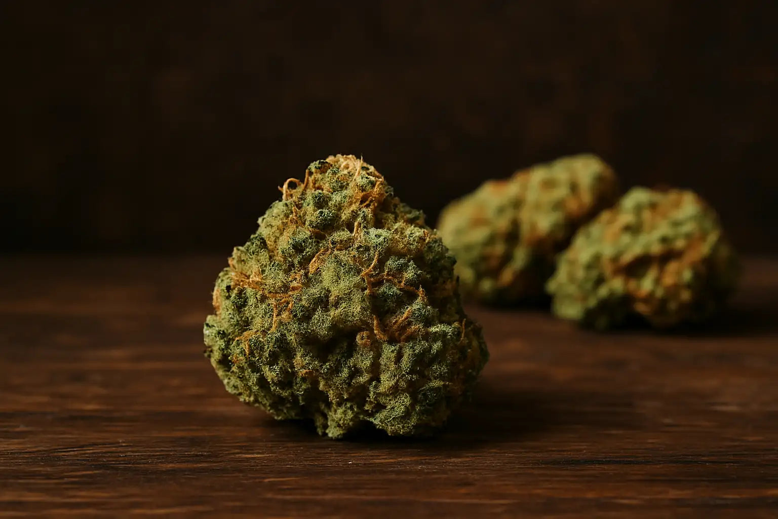 Gros plan sur des fleurs de cannabis premium rappelant le THV N10, ambiance naturelle et élégante, style Chez Baba          Demander à ChatGPT