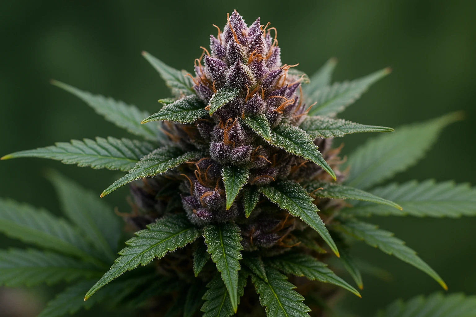 Fleur de CBD violette dense et résineuse – variété premium THC+ Chez Baba