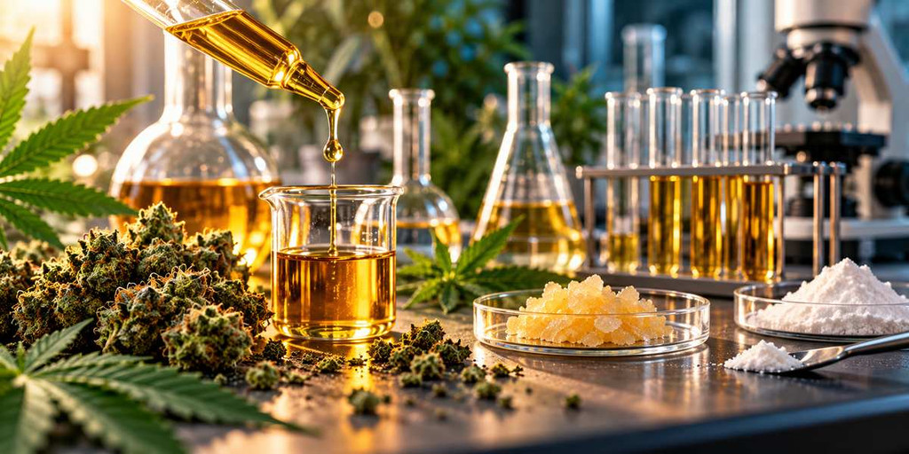 Fabrication du D10 : transformation des cannabinoïdes et contrôle en laboratoire.