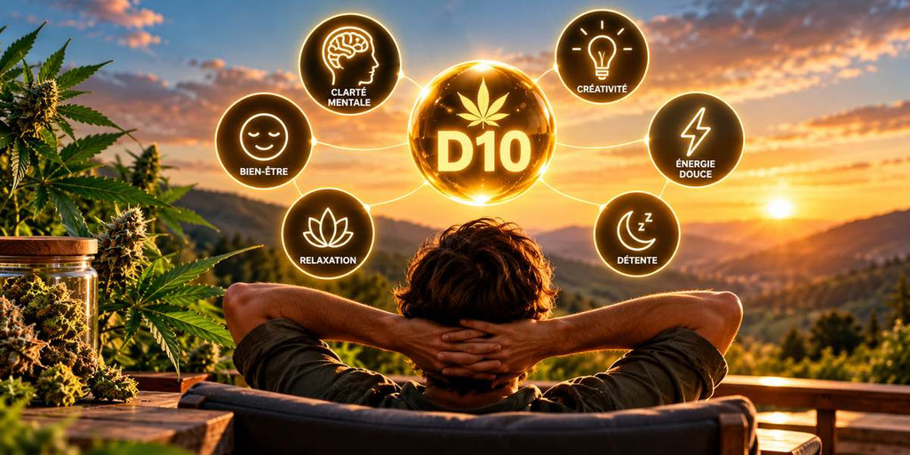 Effets du D10 : illustration des sensations possibles et des réactions variables selon les personnes.