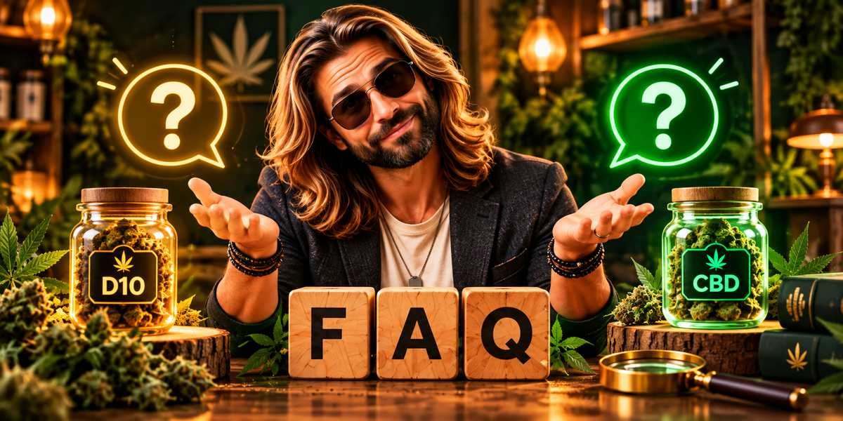 Baba répond aux questions fréquentes sur les différences entre D10 et CBD, leur composition et leurs effets
